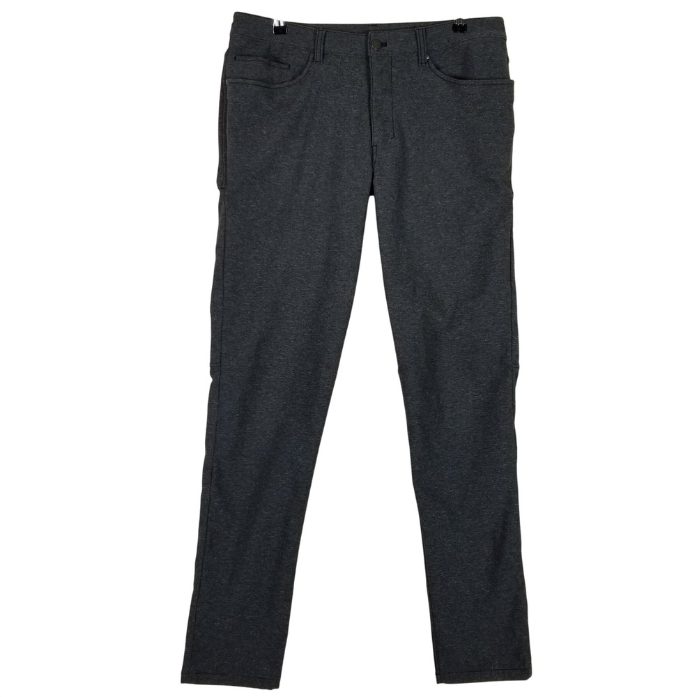 Lululemon ABC Pant Women 34 Charcoal Grey Heathered Slim Fit Technical Trousers